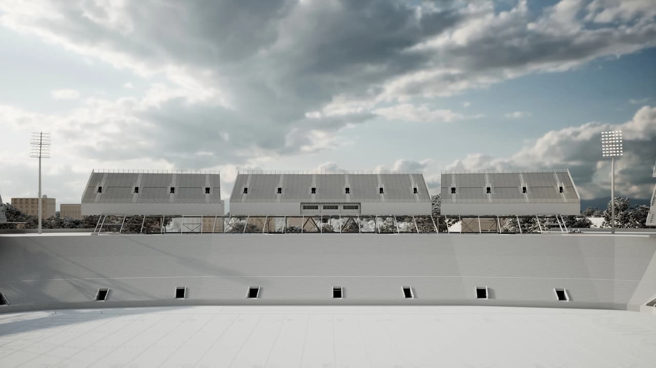 Gloomy Sky Sports Venue 3D Rendering