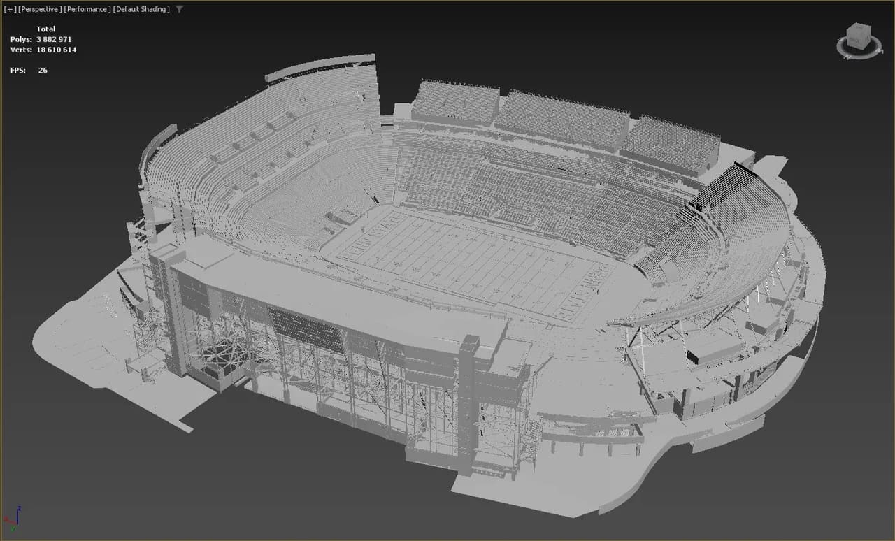 Gray-Scale Model of a Stadium