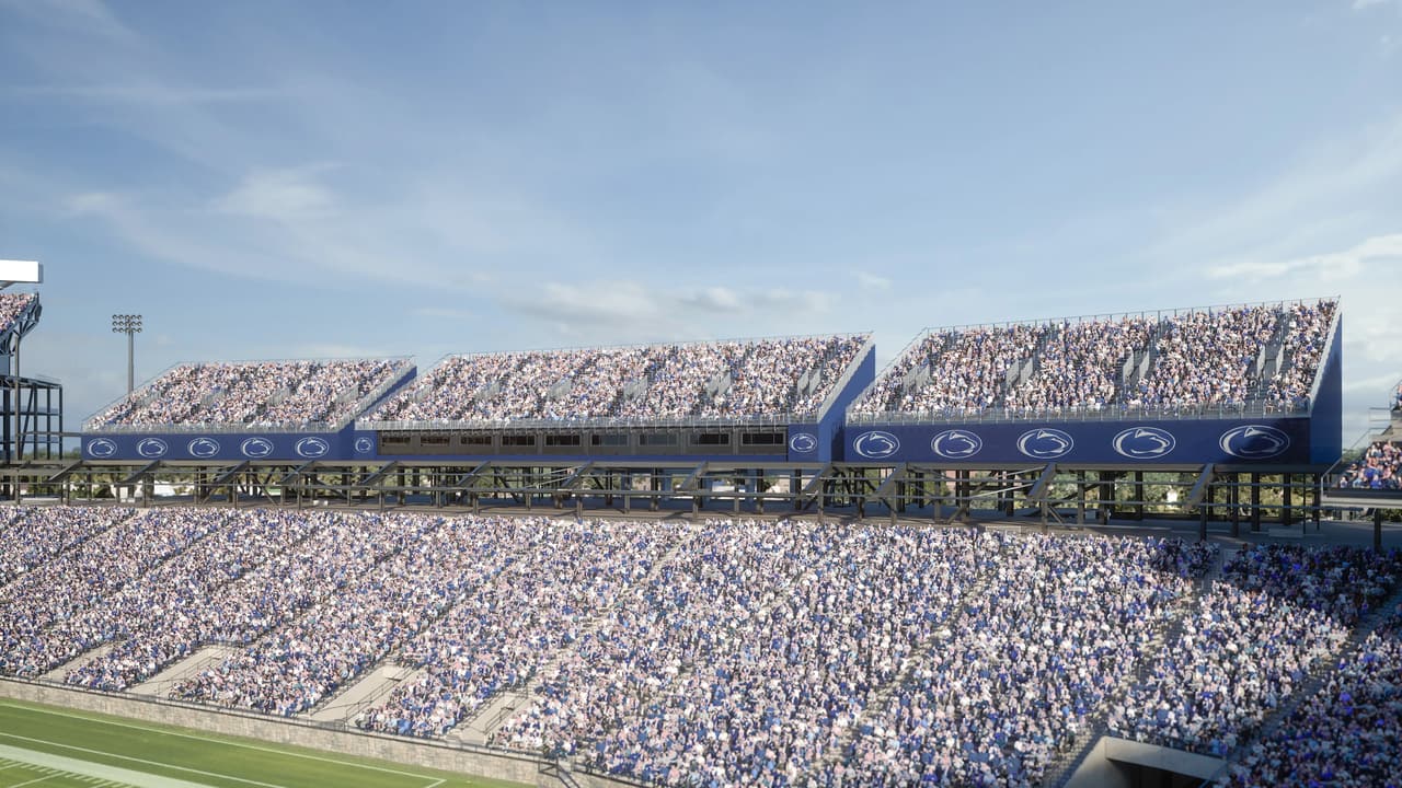 45-Degree View of Sports Venue 3D Rendering