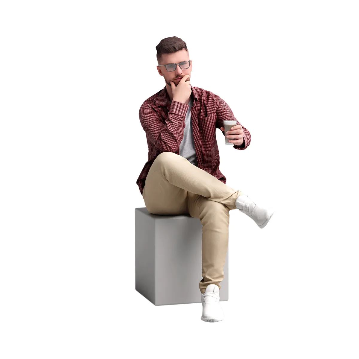 Man in Glasses Model for a Stadium Audience