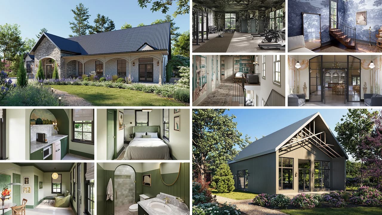 Event venue retreat hospitality 3d rendering project result