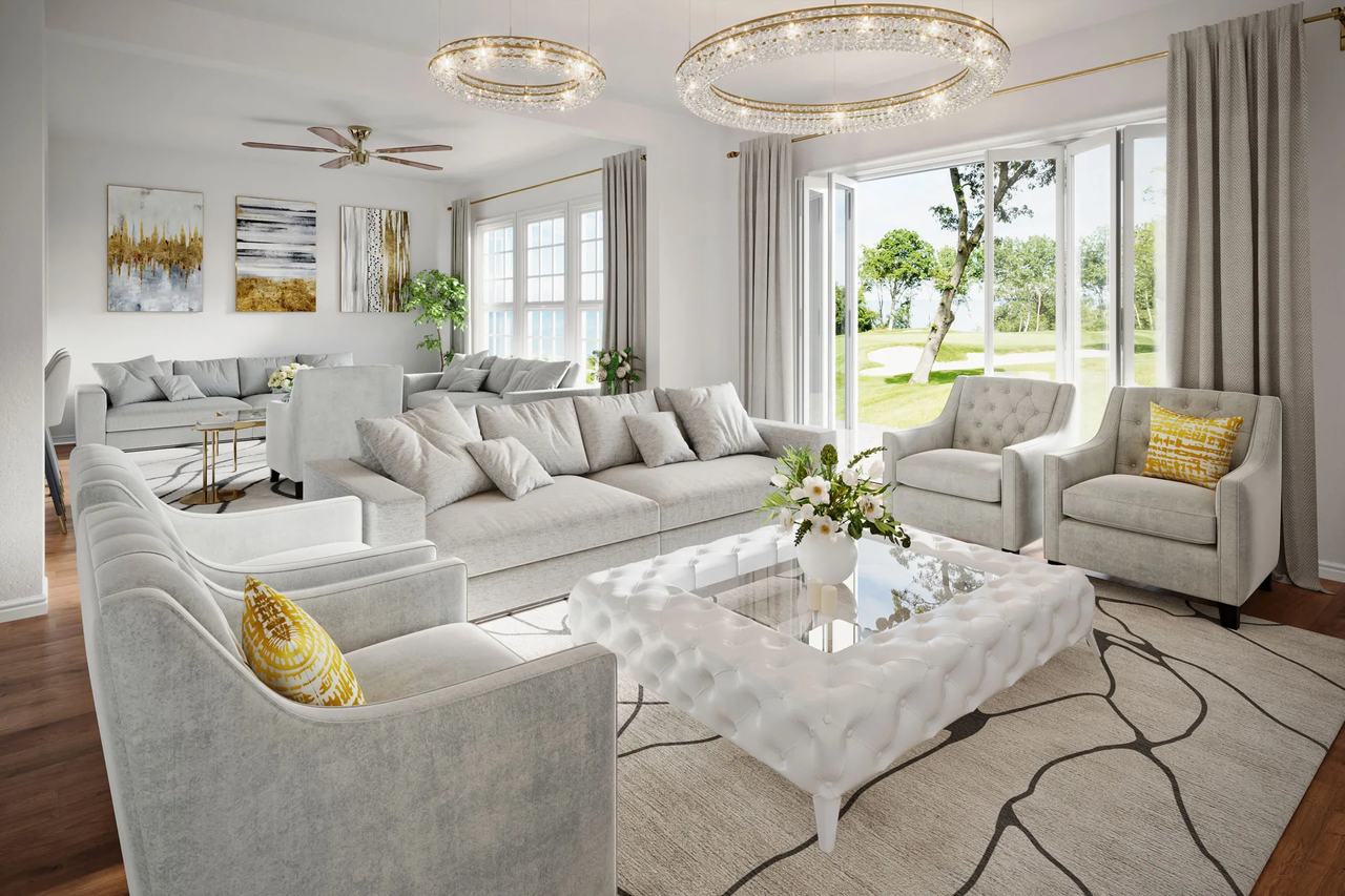 3D rendering new york indian hills family room