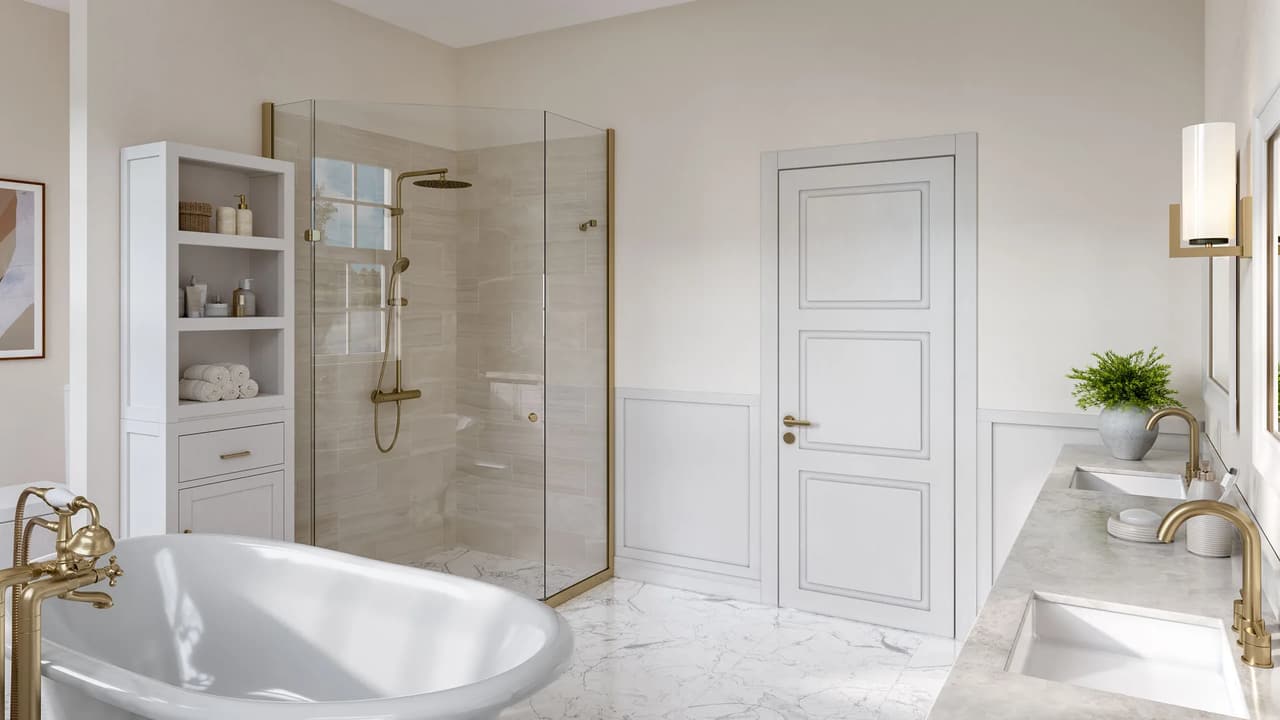 3D rendering new york indian hills master bathroom