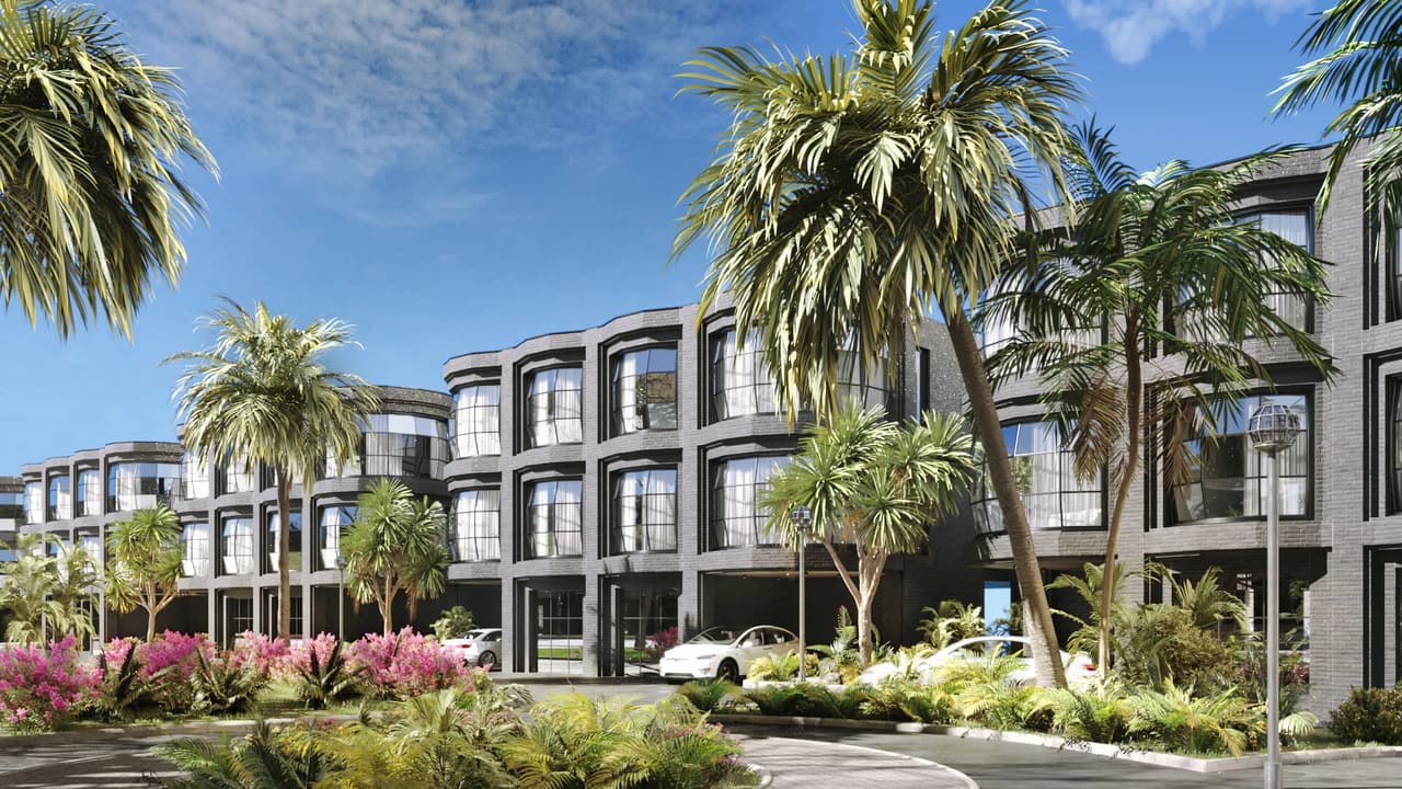 Hotel 3D rendering condominium tropical residential facade