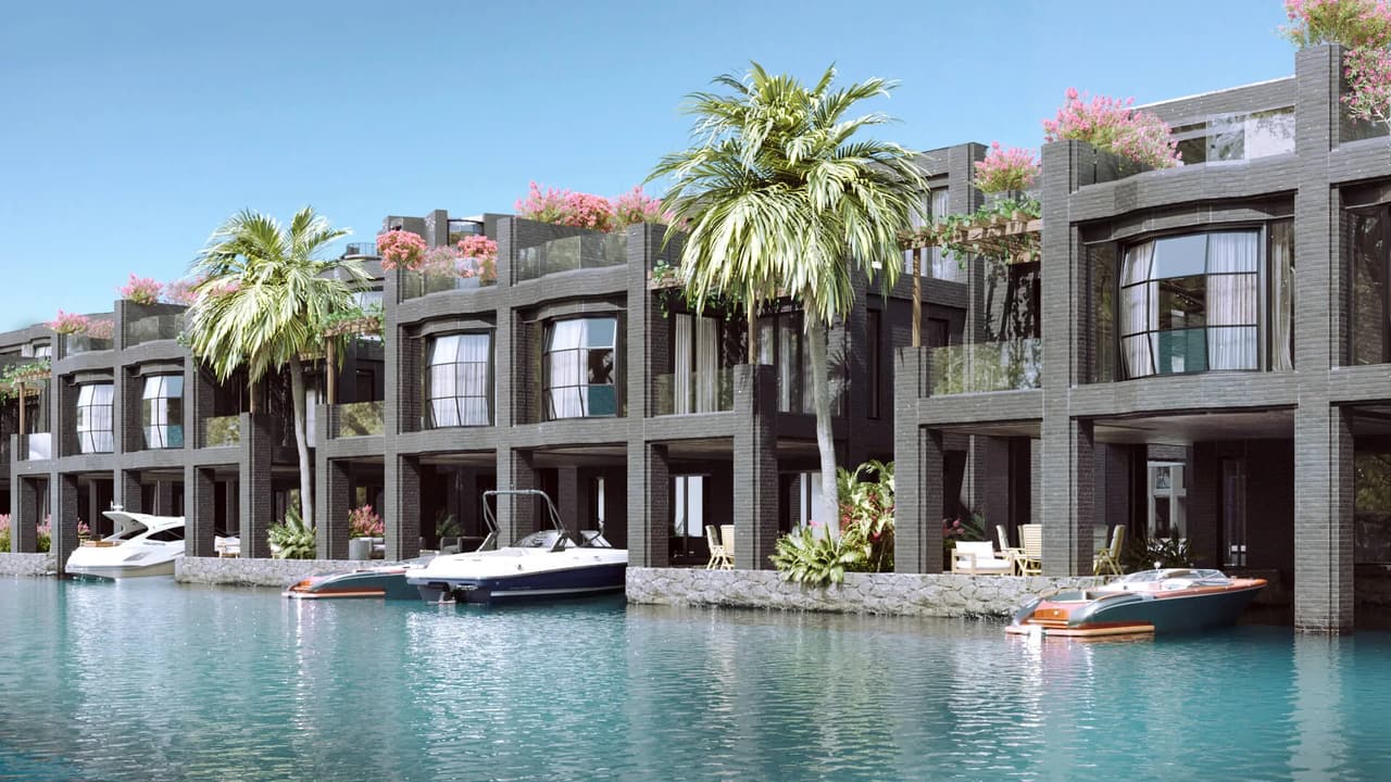 Hotel 3D rendering condominium waterfront townhouse exterior
