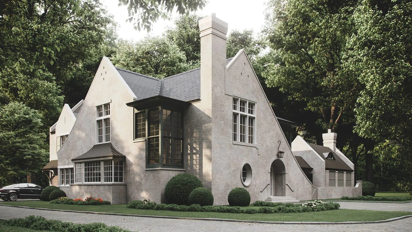 Home render used as a hero shot for a single family house project