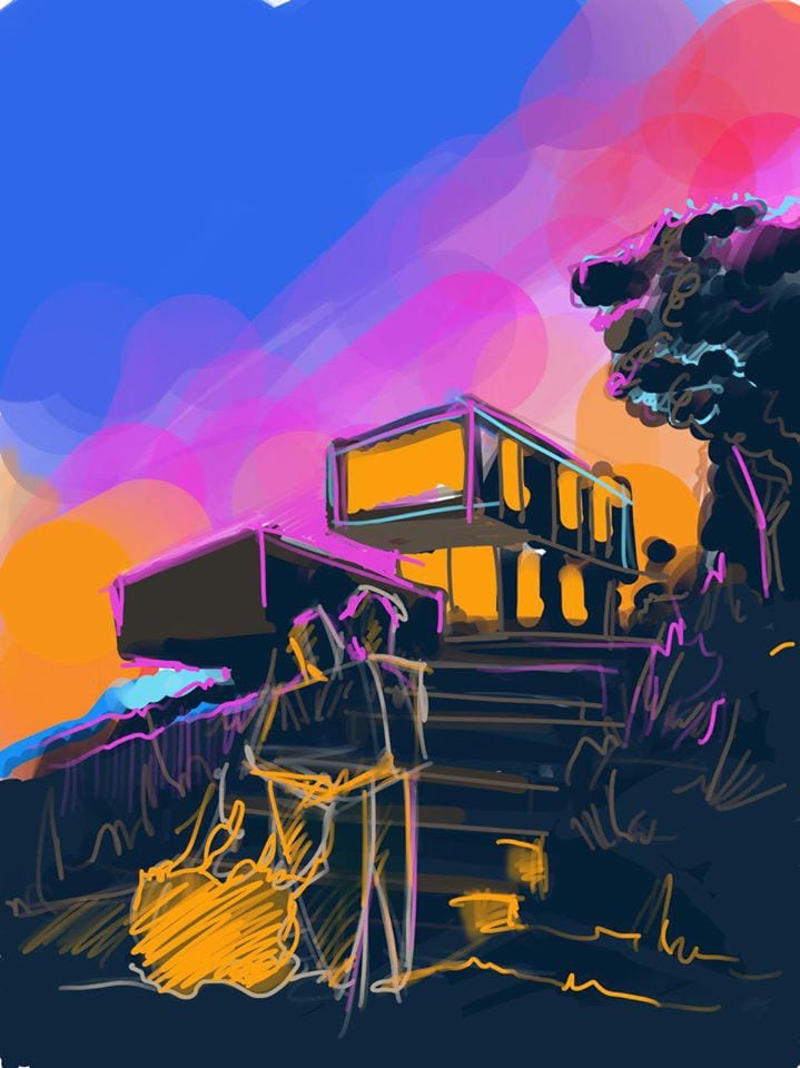 Sketch for the Exterior Rendering View
