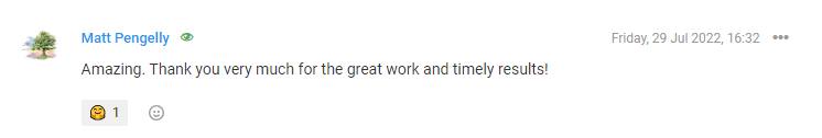 Client's Positive Feedback in CRM
