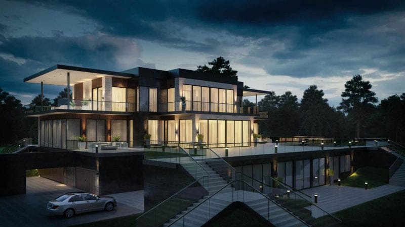 How CGI Artist Helps Present Architectural Project: House Design Render, Night View