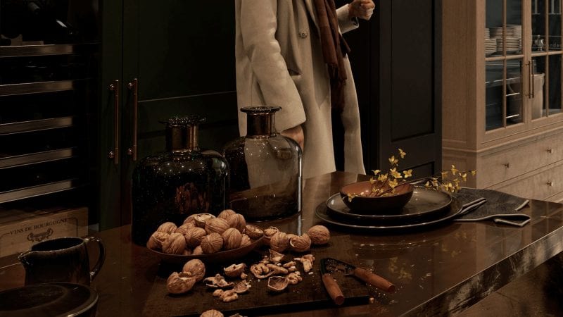 Stylish Table with a Lot of Decor on the Architectural Rendering