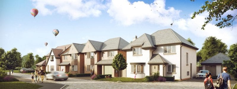V-Ray rendering — exterior visualization cozy houses