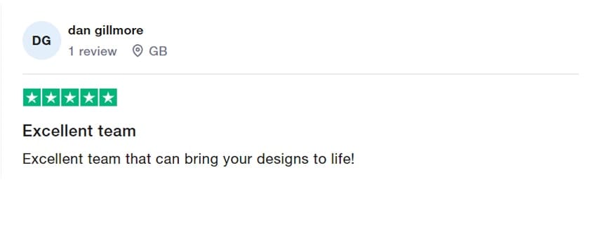 Trustpilot review praising ArchiCGI's design visualization team