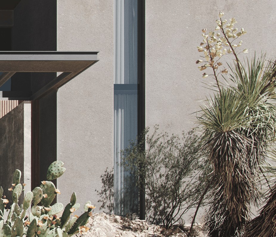 Realistic Facade Stucco in the Villa Rendering