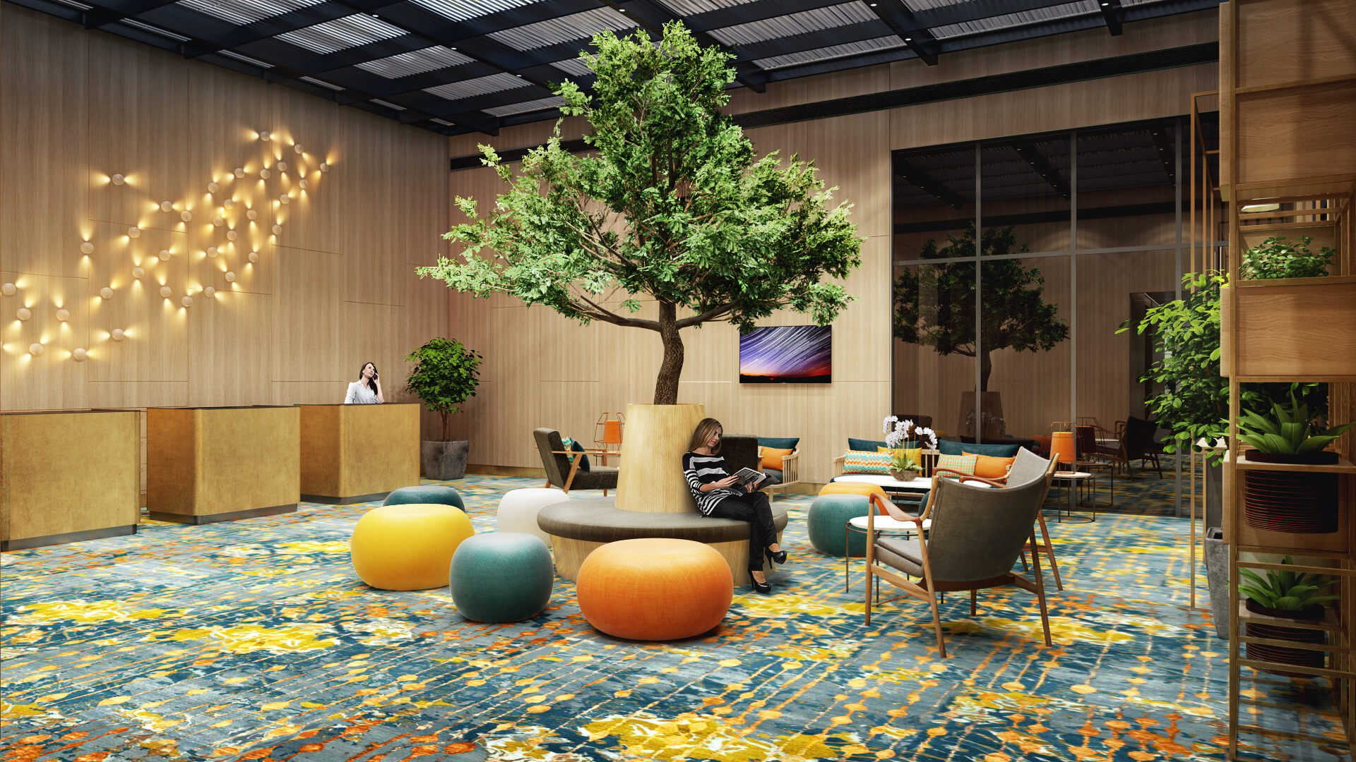 3D Lobby Interior Rendering for Email Marketing