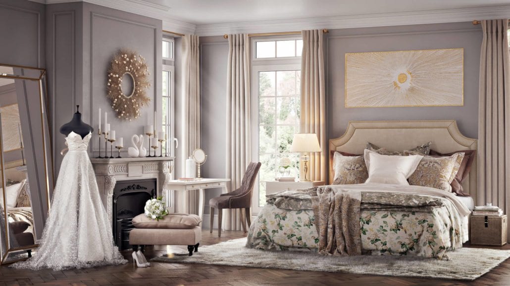 Living Room Interior Rendering for Email Marketing