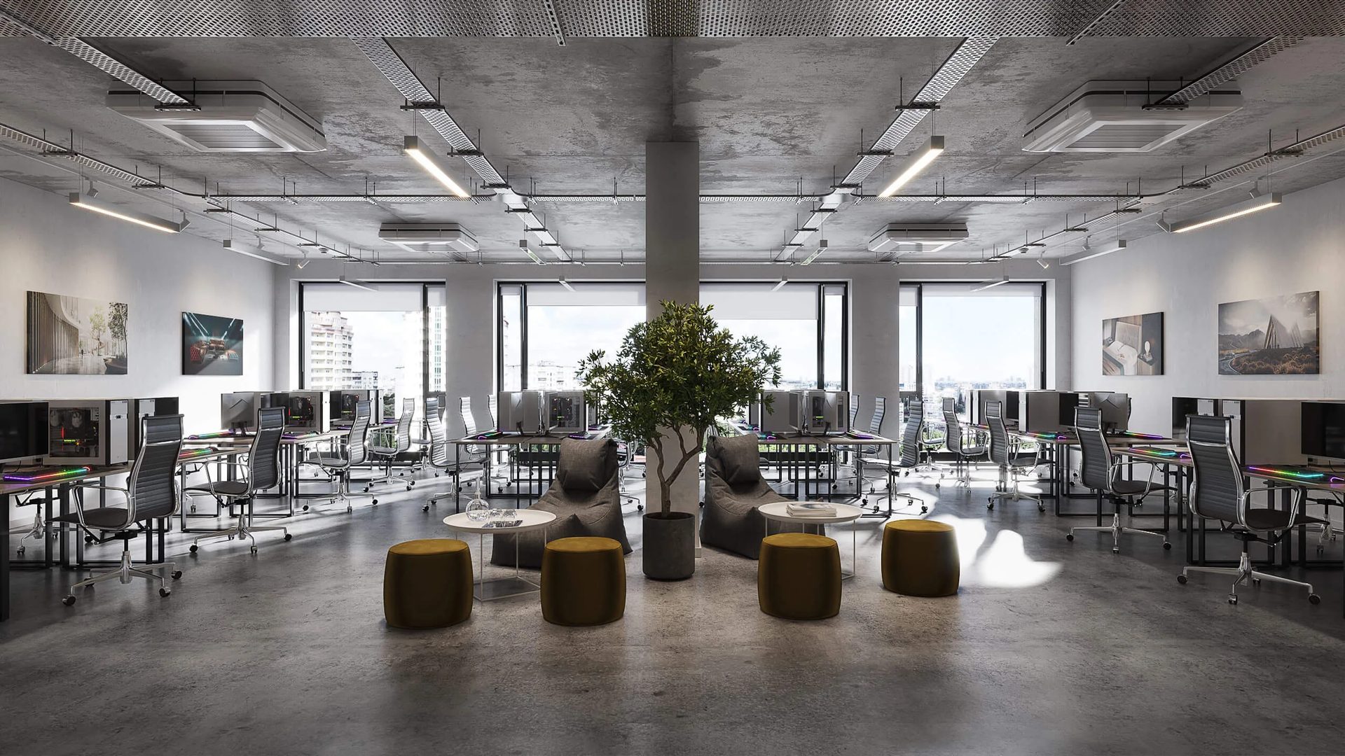 3D rendering company — office design CGI studio example