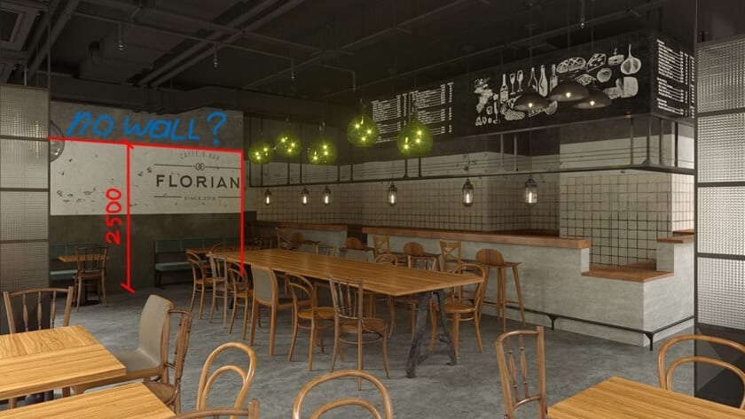 Final photorealistic cafe interior rendering — Florian Bern