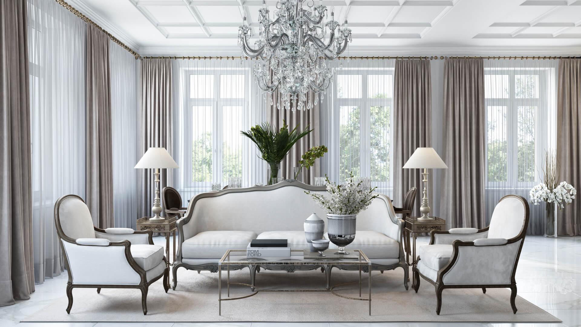 3D Visualization of a Room with Classic Design