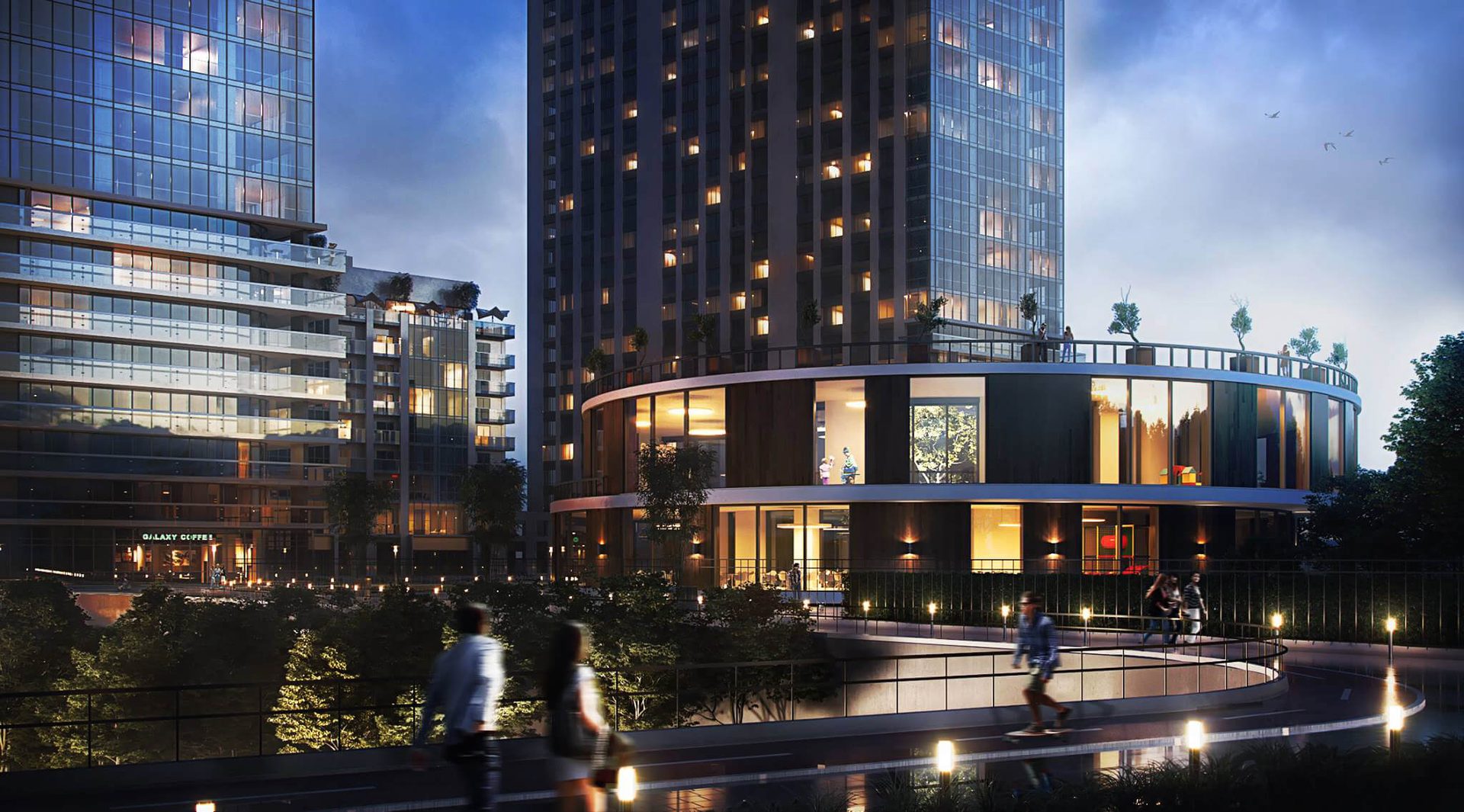 Photoreal Office Center 3D Rendering