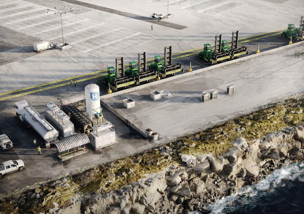 Port Fueling Station 3D Rendering