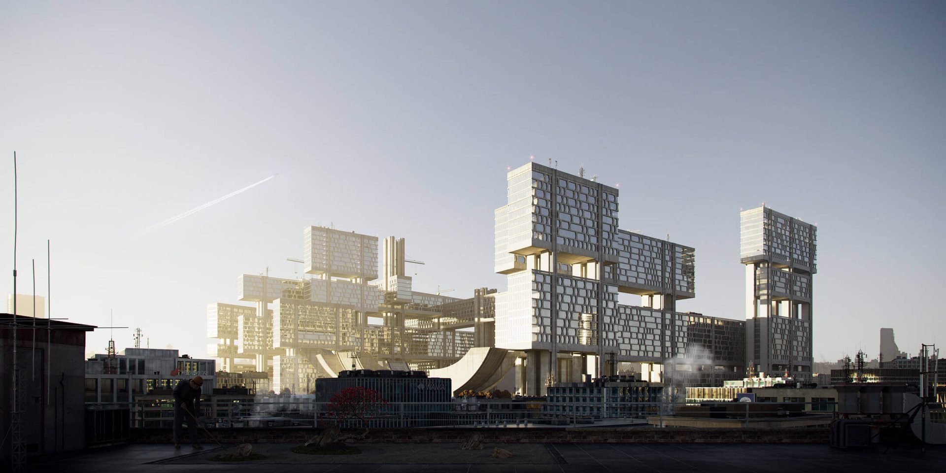 3D Architectural Rendering Of A Massive Apartment Complex