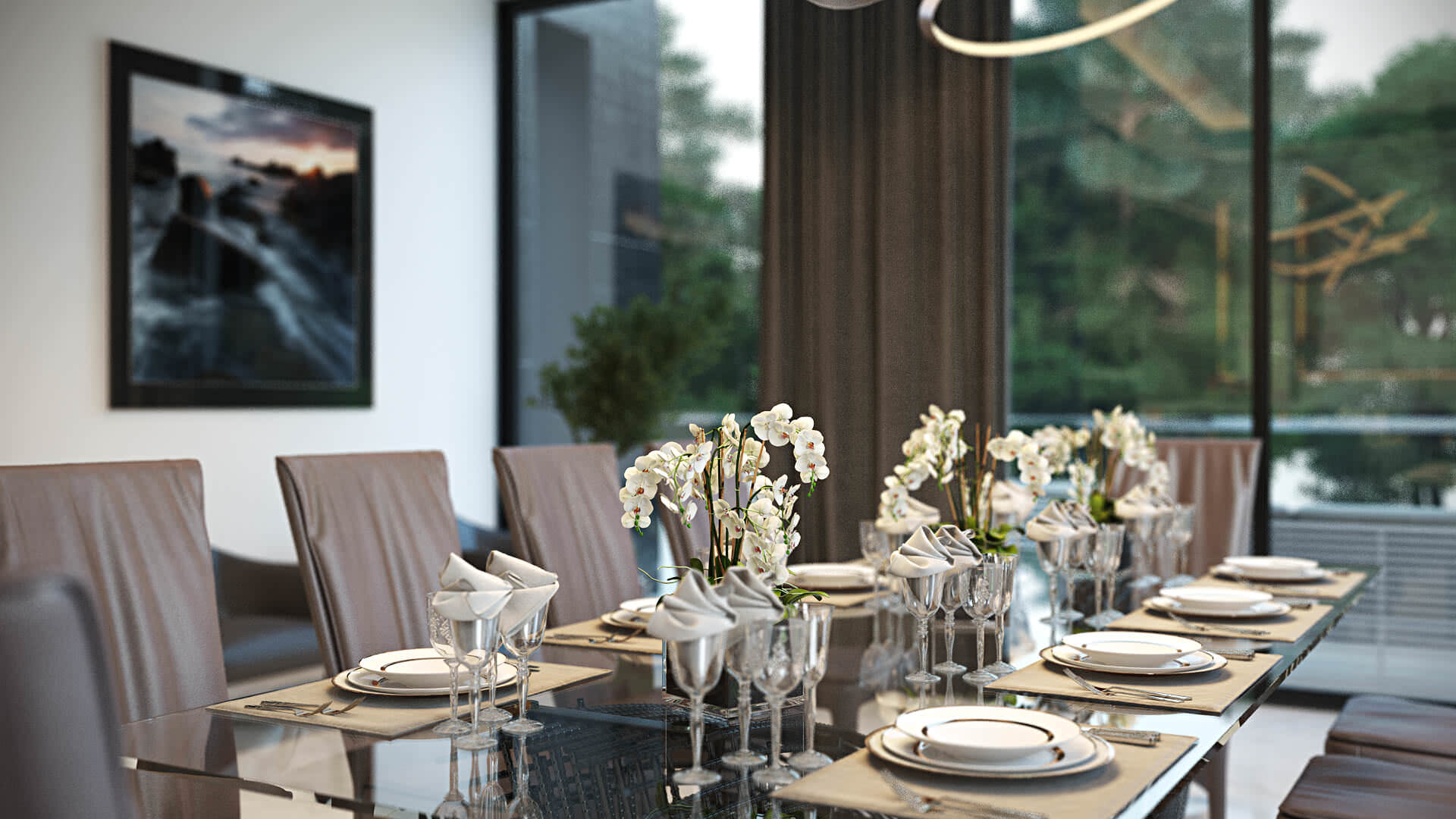 3D interior visualization — dining room polygon quality CGI