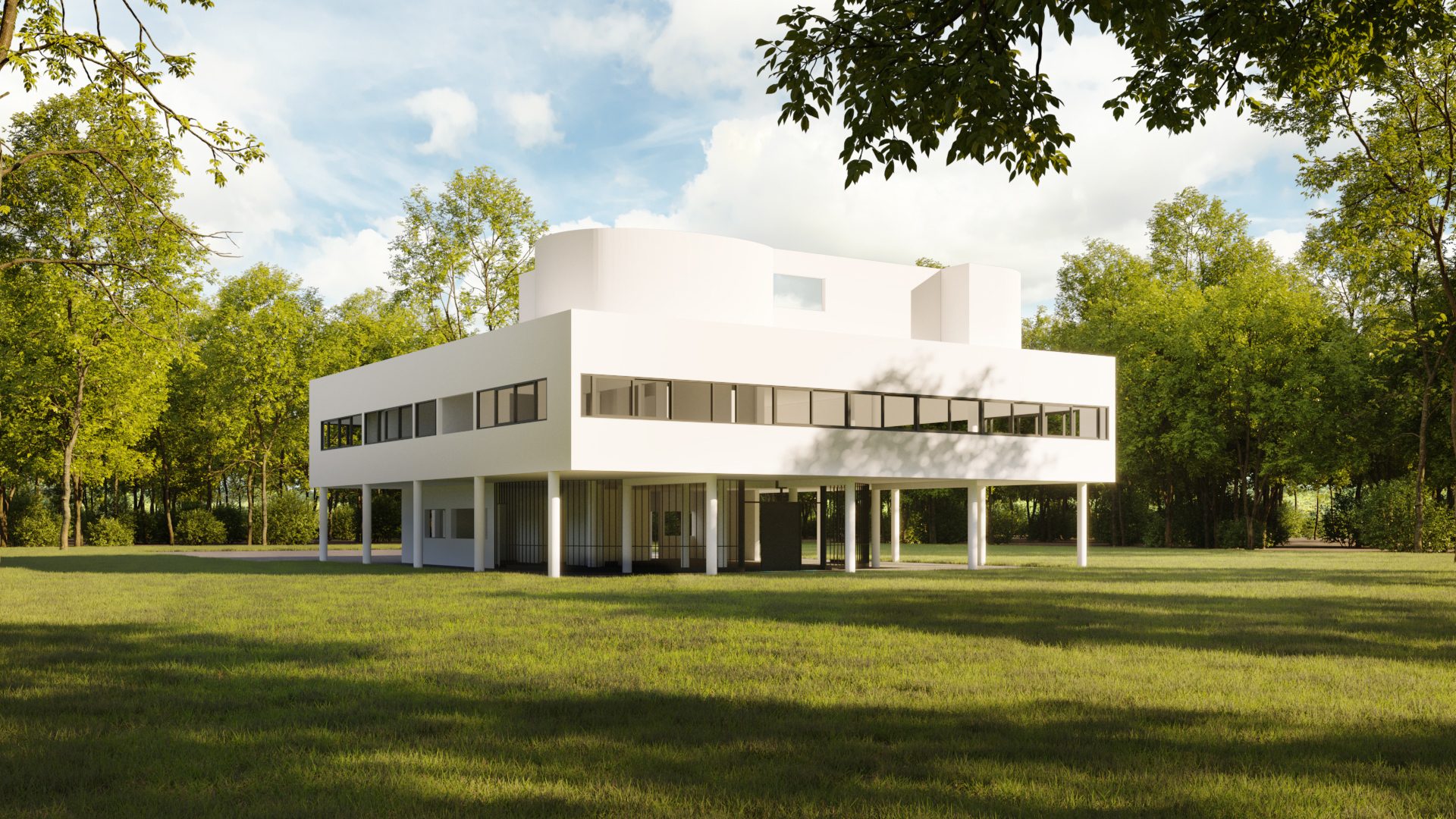 Exterior 3D visualization — building on a sunny day CGI