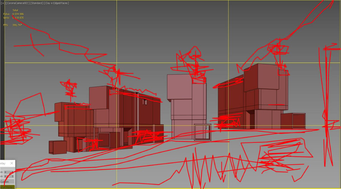 Photorealistic architectural render — sketching stage
