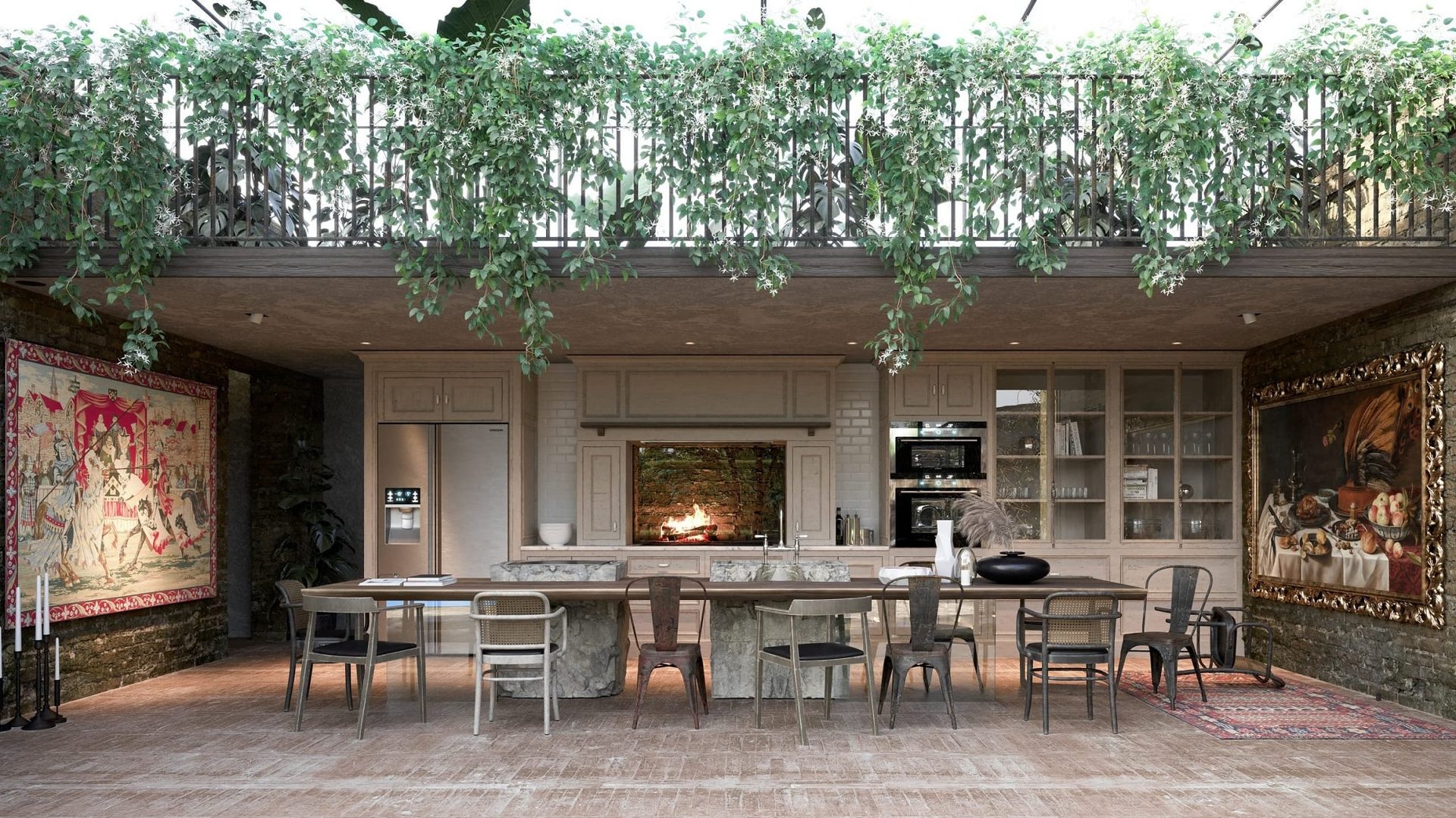 Hyperrealistic 3D visualization — storytelling in outdoor kitchen CGI