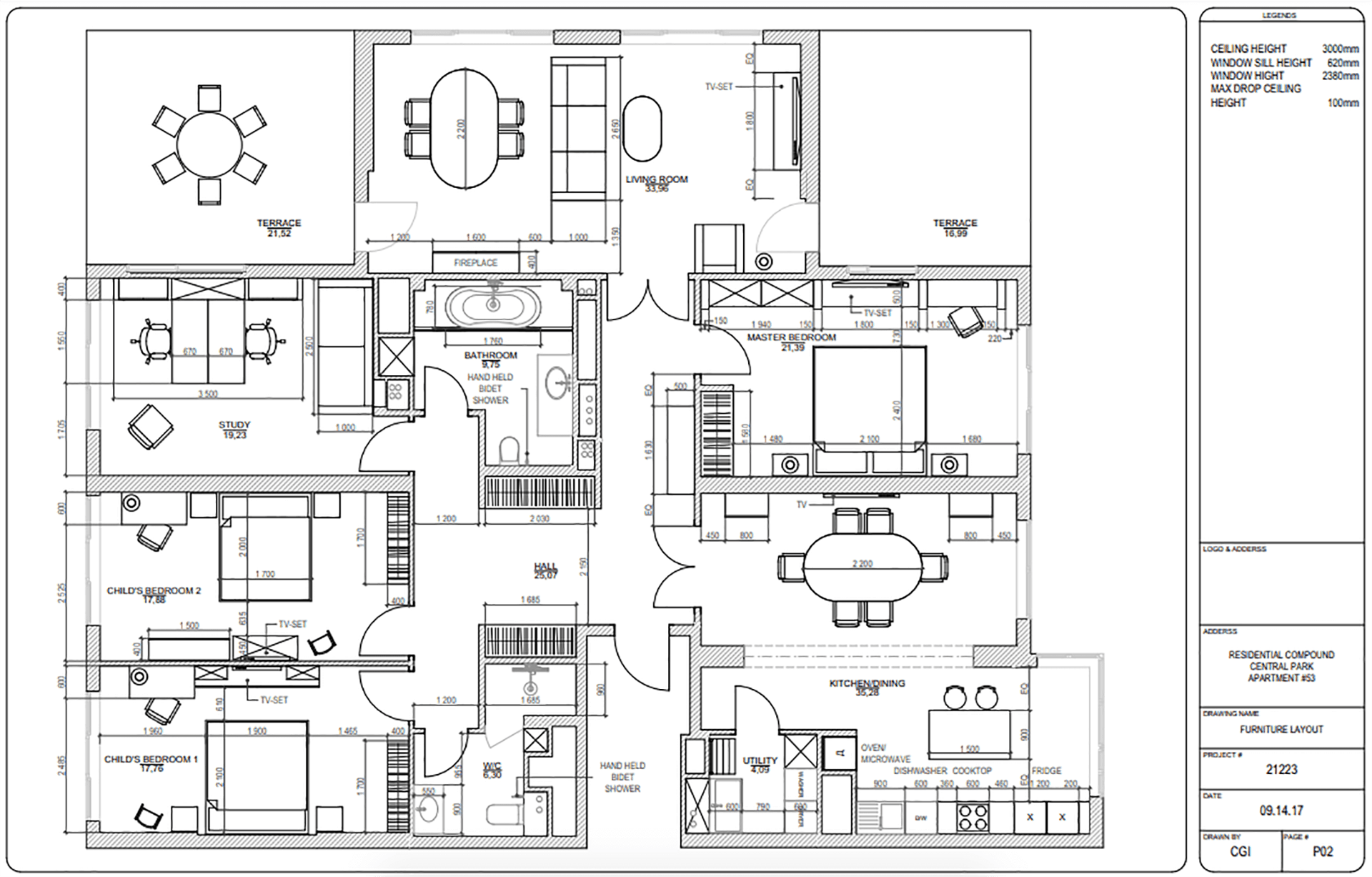 Interior rendering brief — furniture layout floor plan