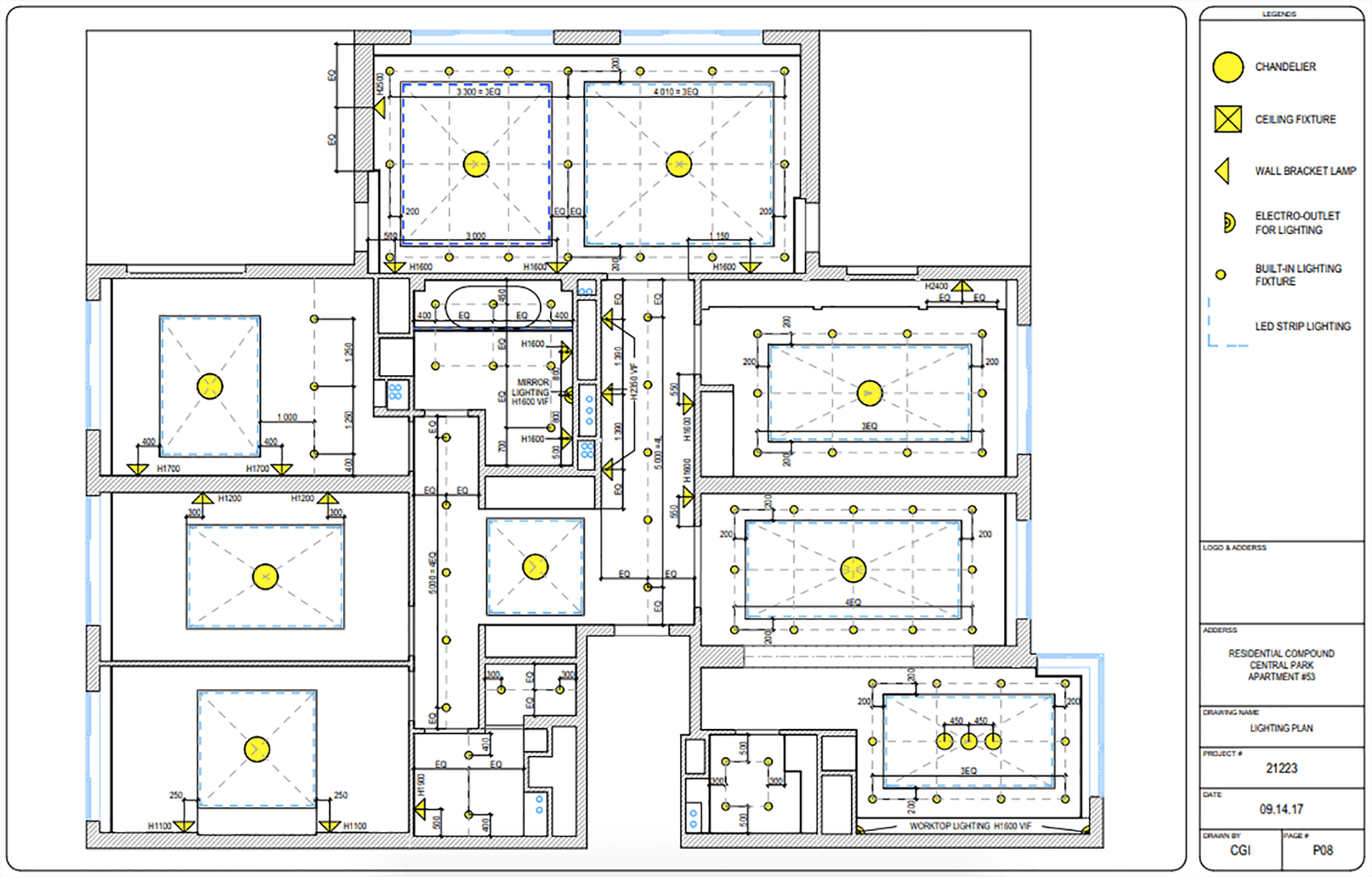 Interior rendering brief — lighting scheme sources CGI