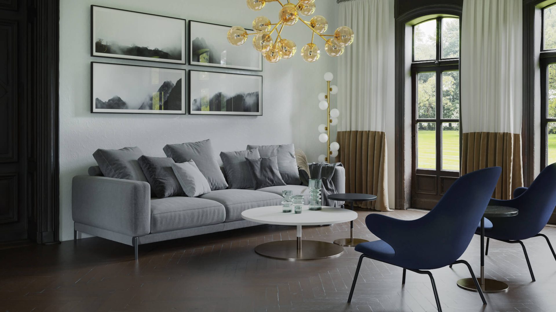 Interior rendering — cloudy day ambient lighting CGI