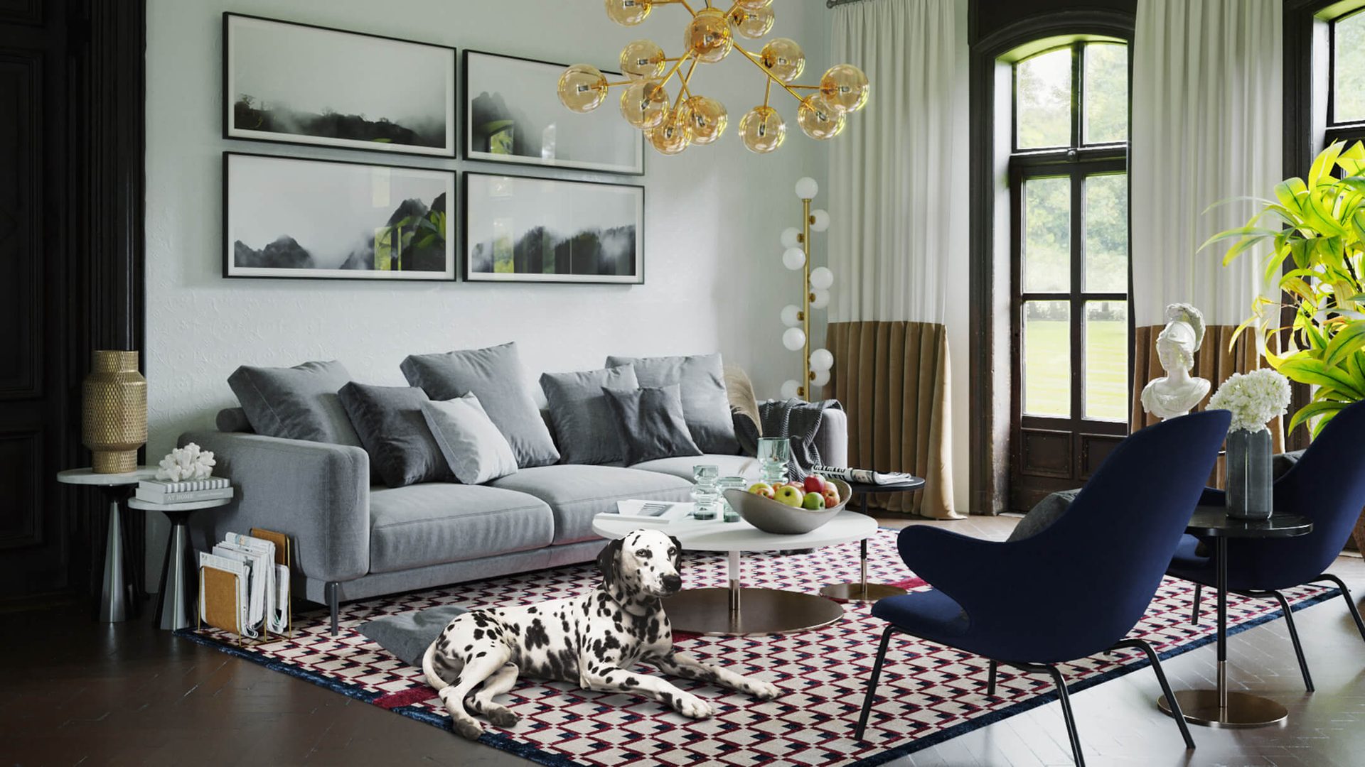 Photorealistic interior rendering — high detail level decor CGI