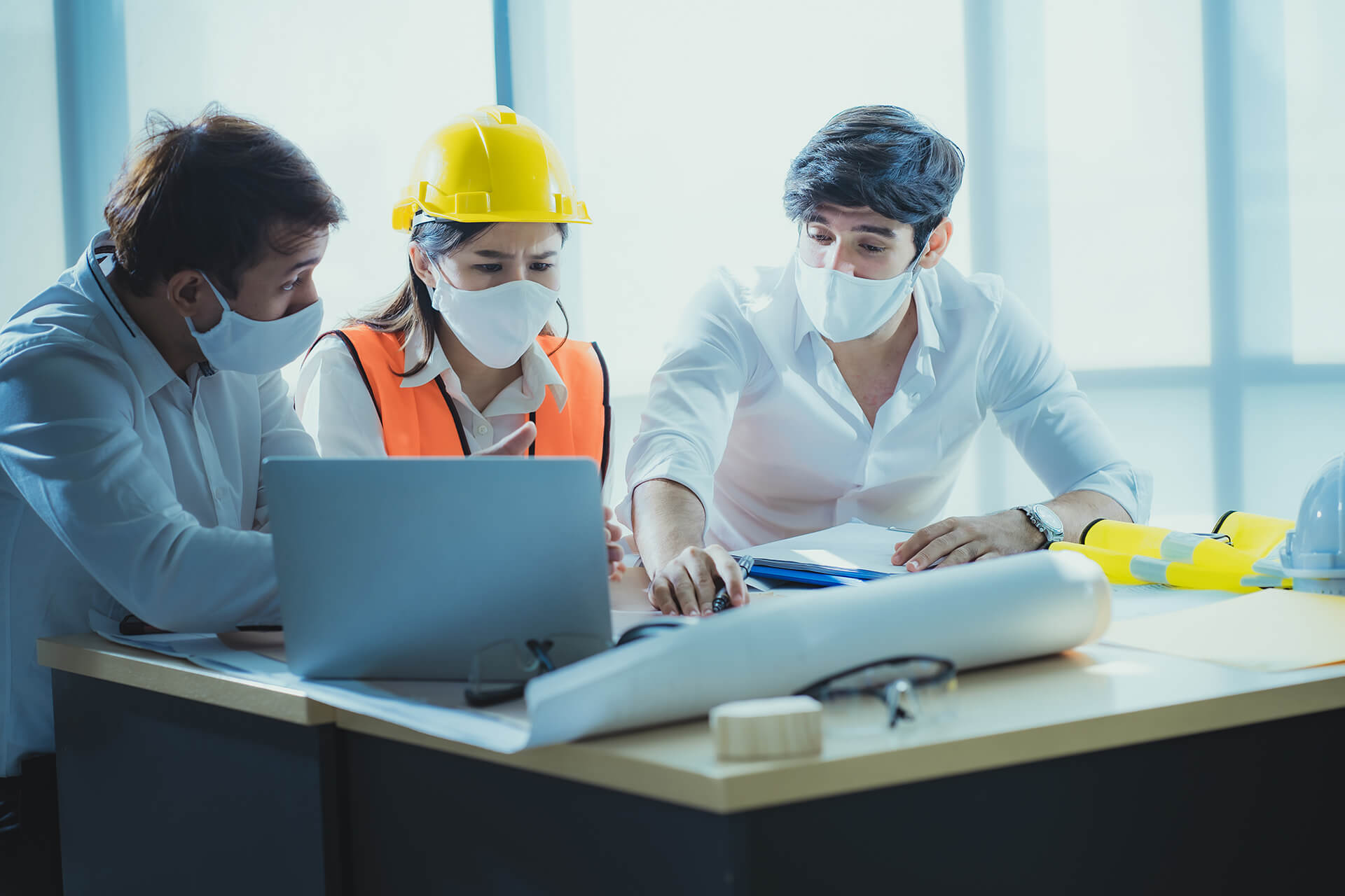 Architects and Engineers Working on a Project