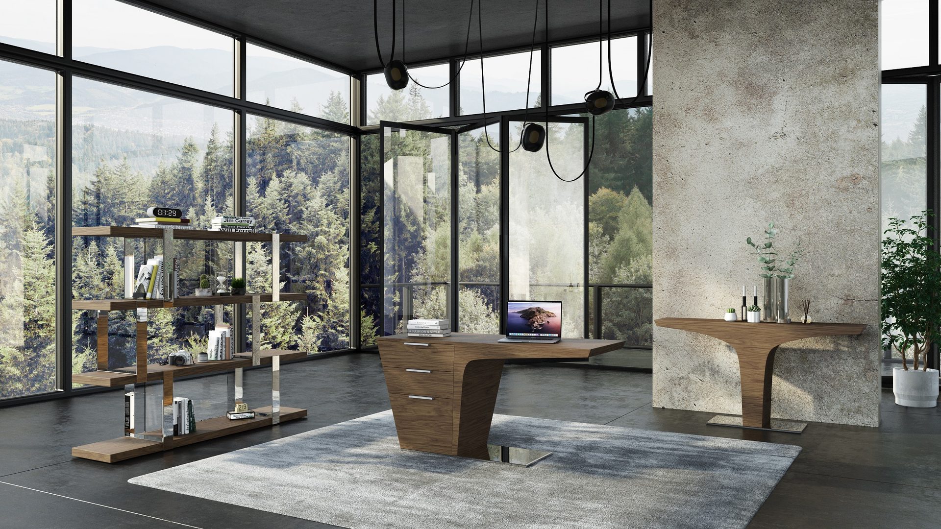3D Visualization of Home Office with Smart Design