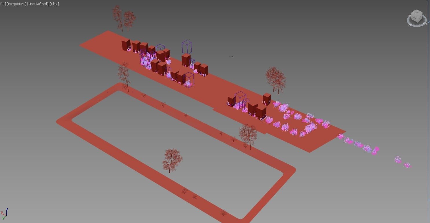 High-quality 3D Architectural Rendering for a Preliminary Scene