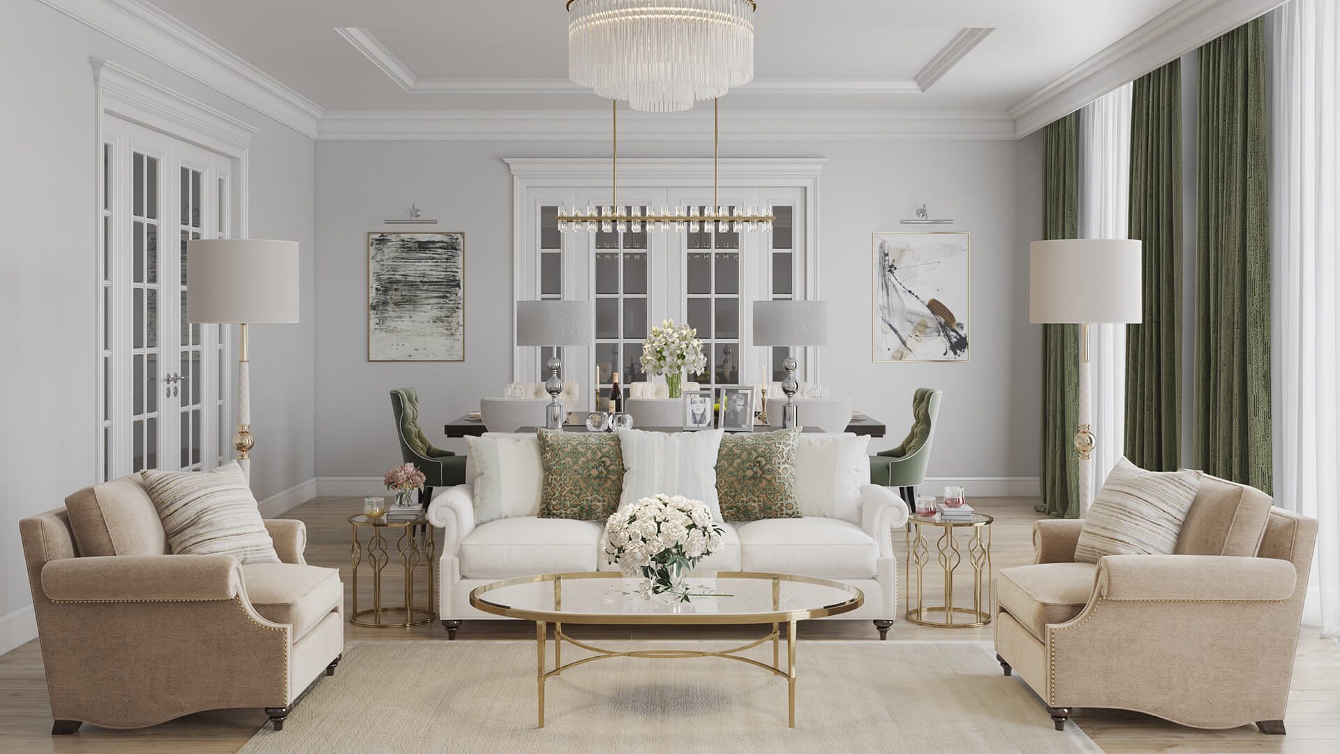 Interior 3D rendering service — final 4K photorealistic result