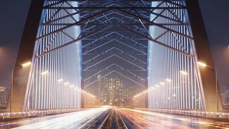 3D Photorealistic Visualization: A Ukrainian Bridge Under Construction