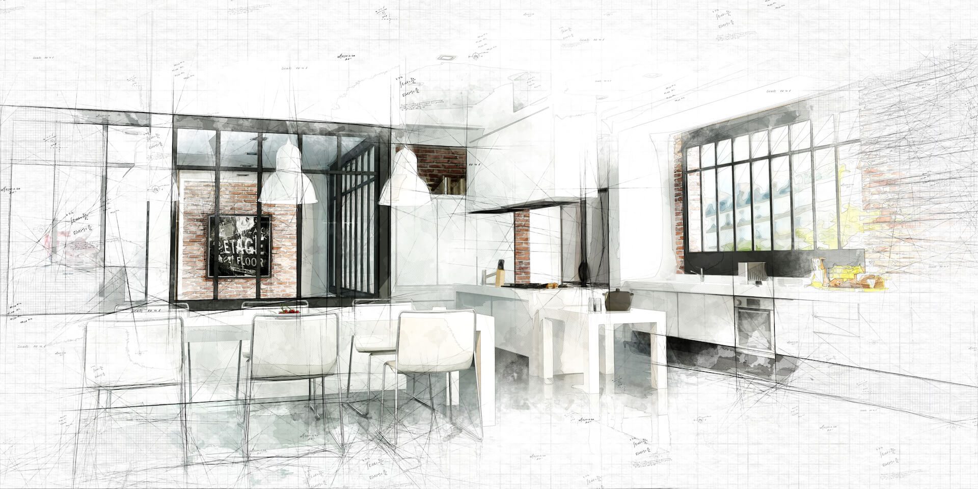 Stylized 3D Rendering of a Modern Interior
