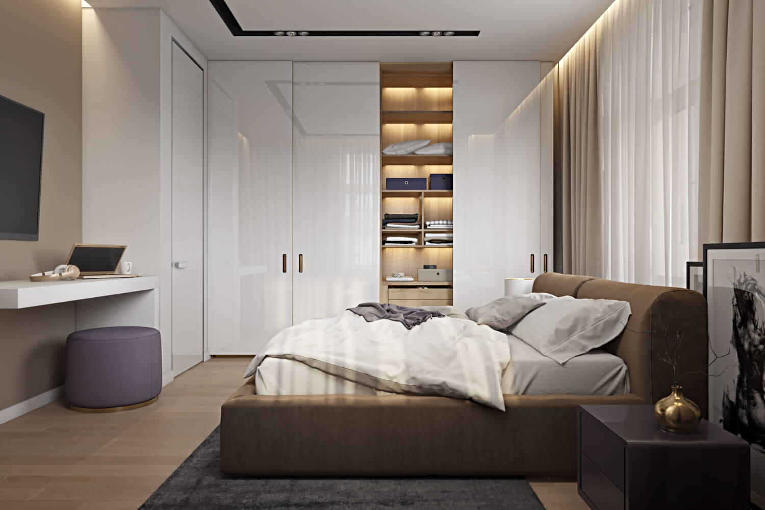 Impossible Angle 3D Render of a Bedroom