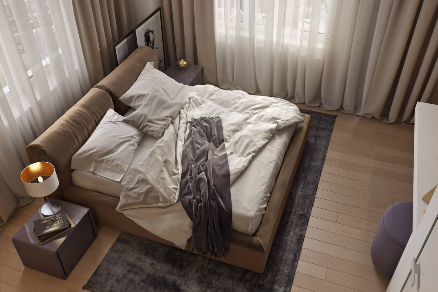 Top View of a Cozy Bedroom