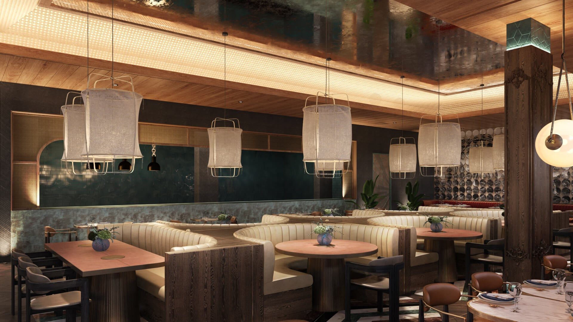 3D Image of a Restaurant Interior