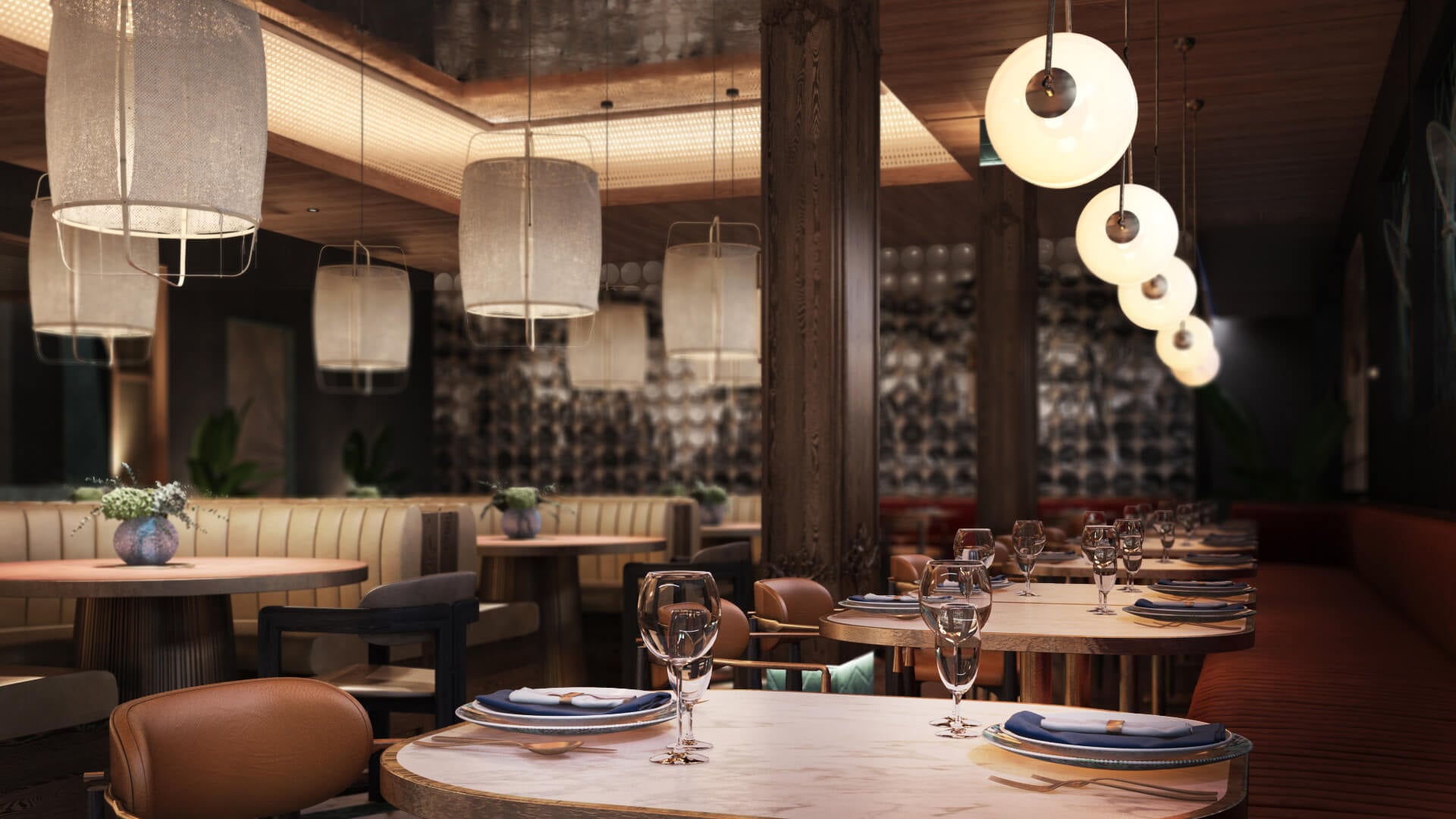 CG Render of a Restaurant Interior