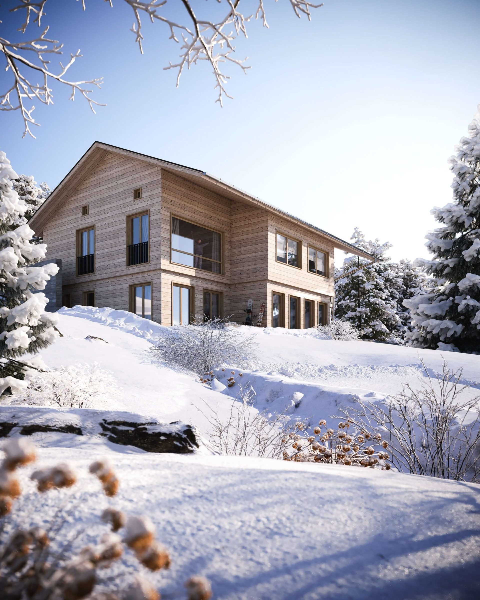 3D Exterior Render for a Comfortable House
