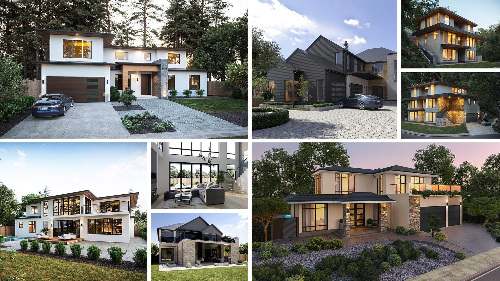 Professional exterior rendering — California residences CGI