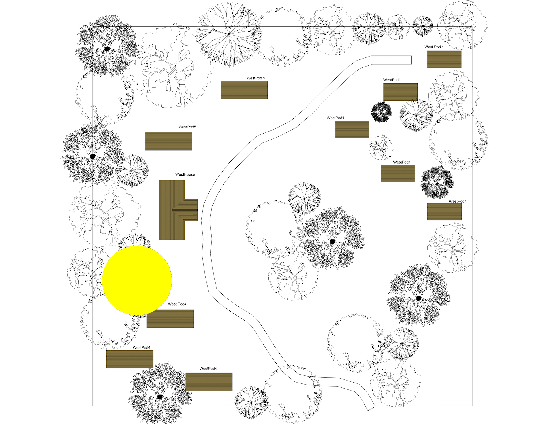 2D Site Plan Indicating the Pod for Exterior CG Visualization