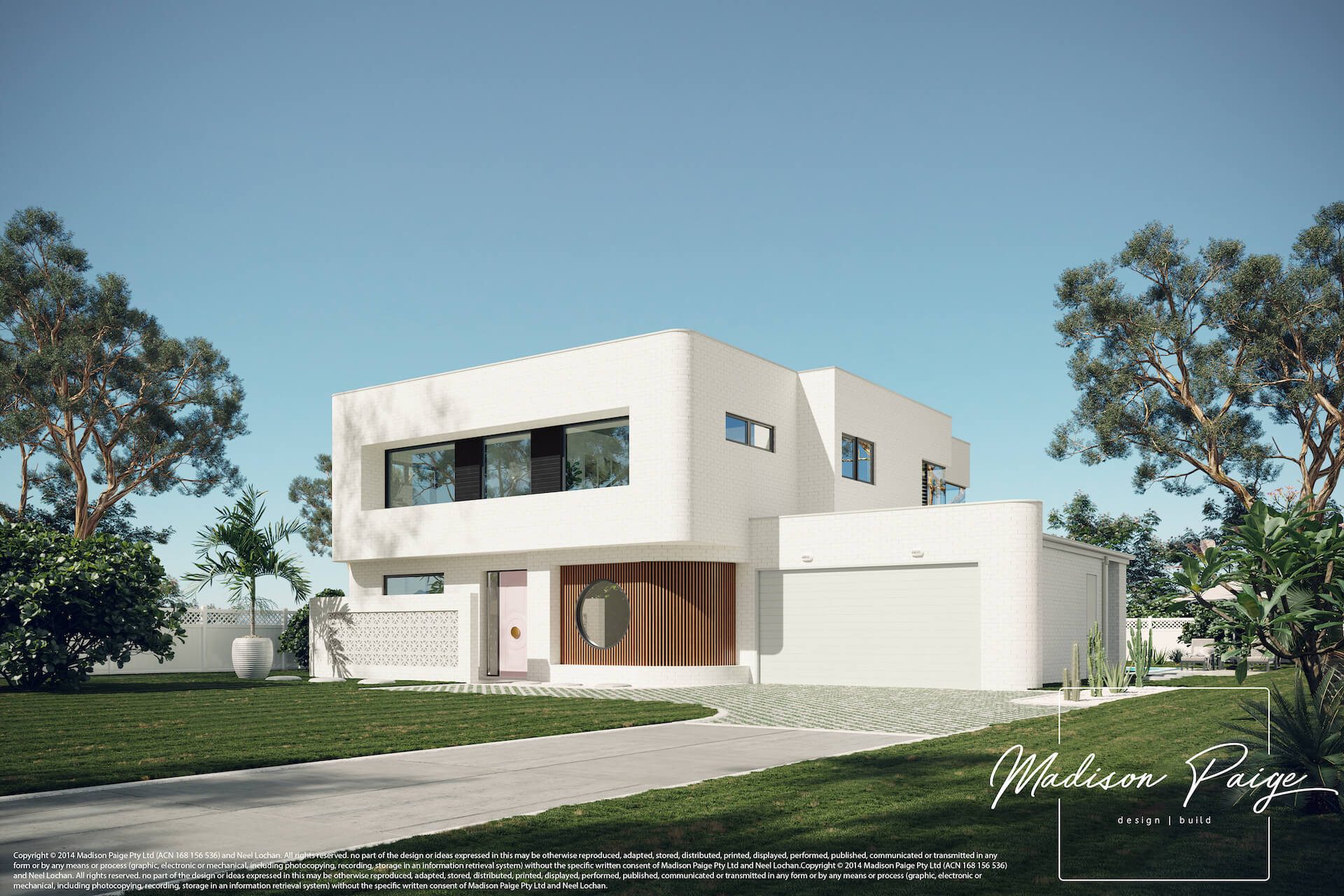 3D house exterior rendering — Sydney villa by Madison Paige