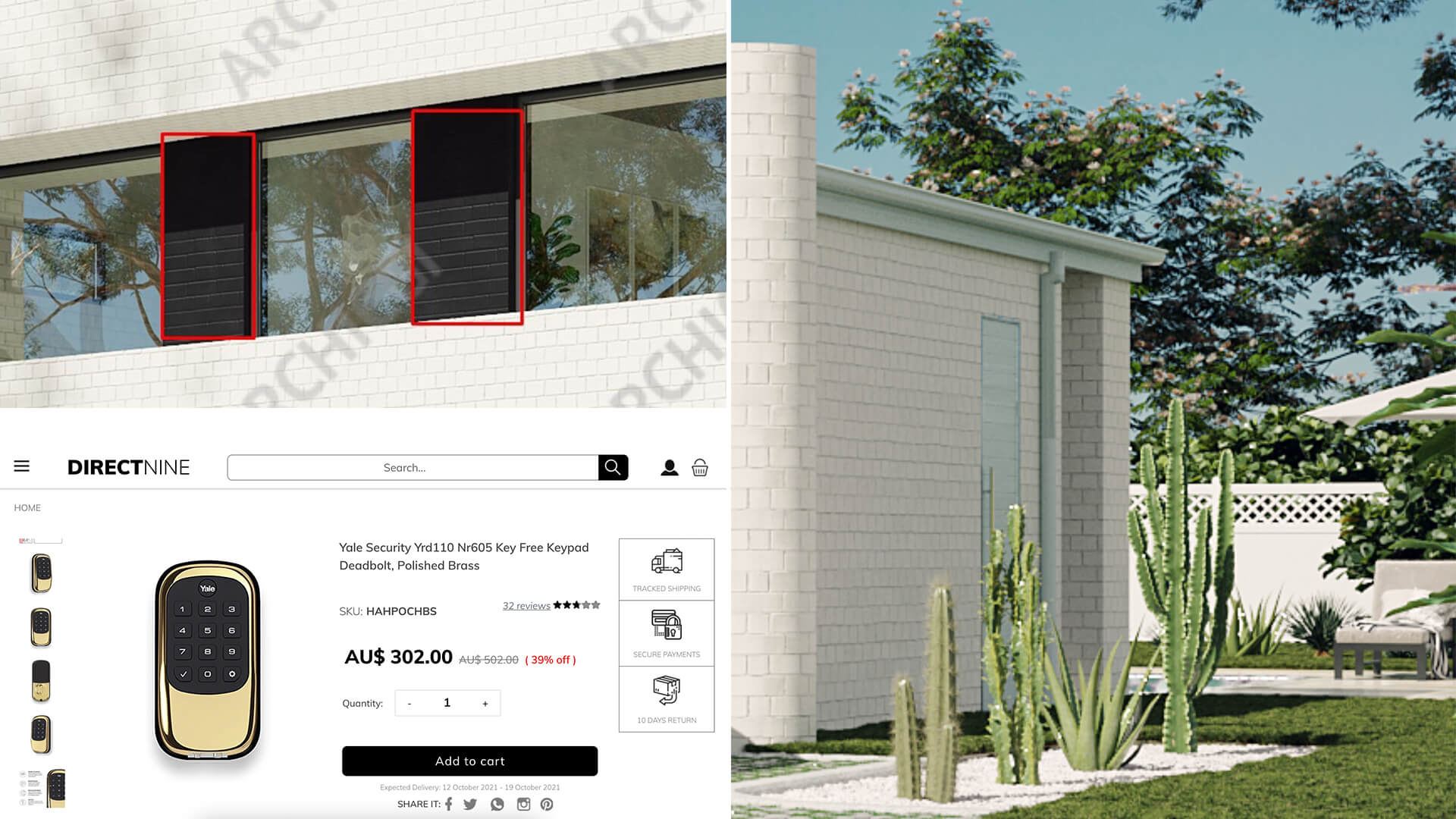 3D house exterior rendering — final corrections references