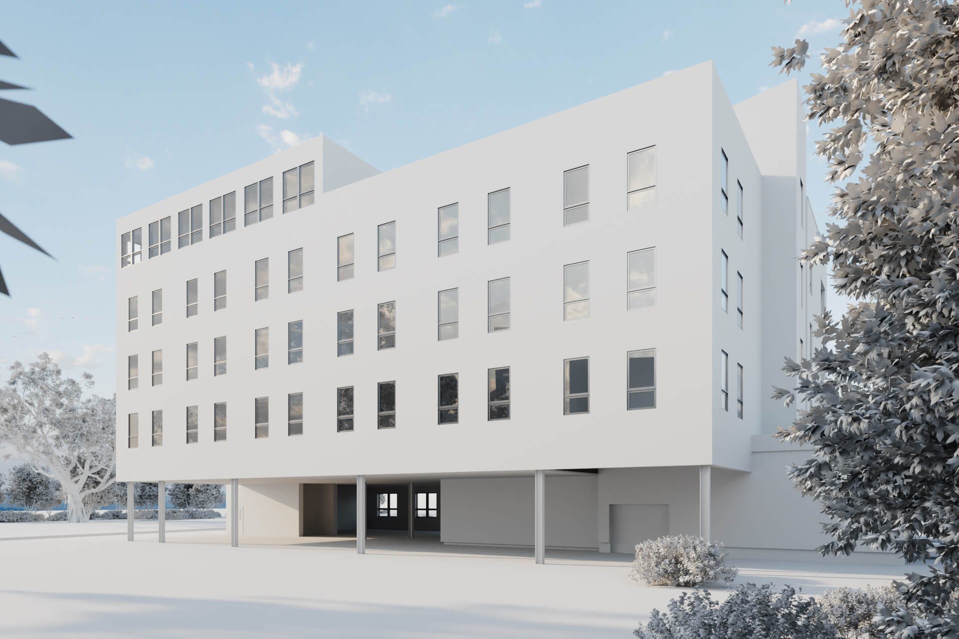 Exterior Visualization in Greyscale