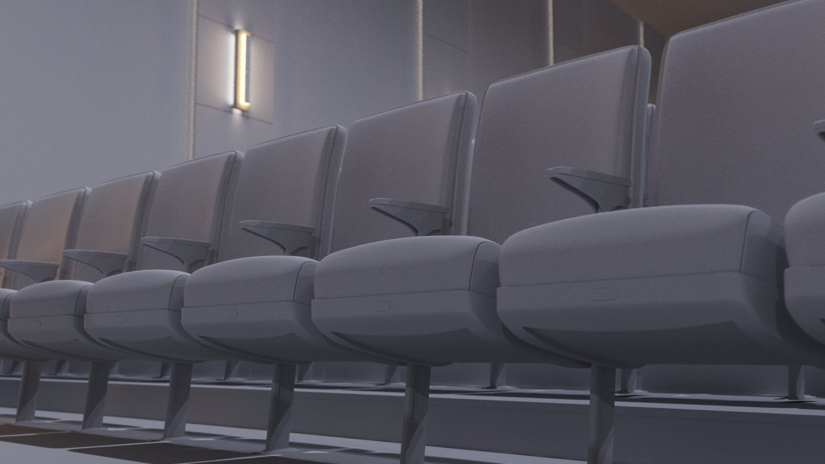 A Row of Seats for Theater 3D Animation